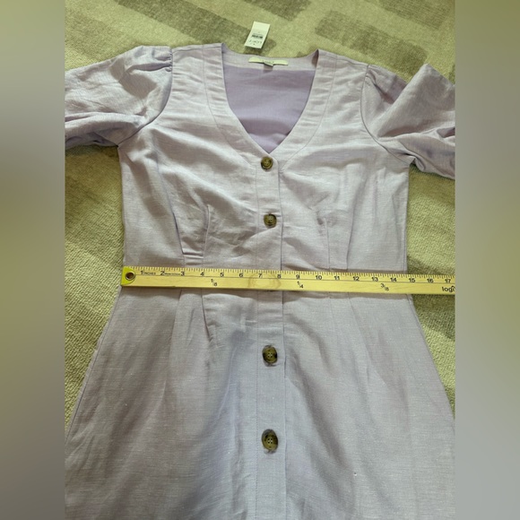LOFT Women’s Button V-Neck Dress Orchid Flash Purple NWT (Size 0) - Picture 8 of 8